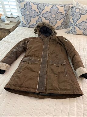 Kuhl Brown Fur-Trim Parka Jacket